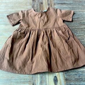 Little Cottonwood 18-24m girls Meadow dress brown